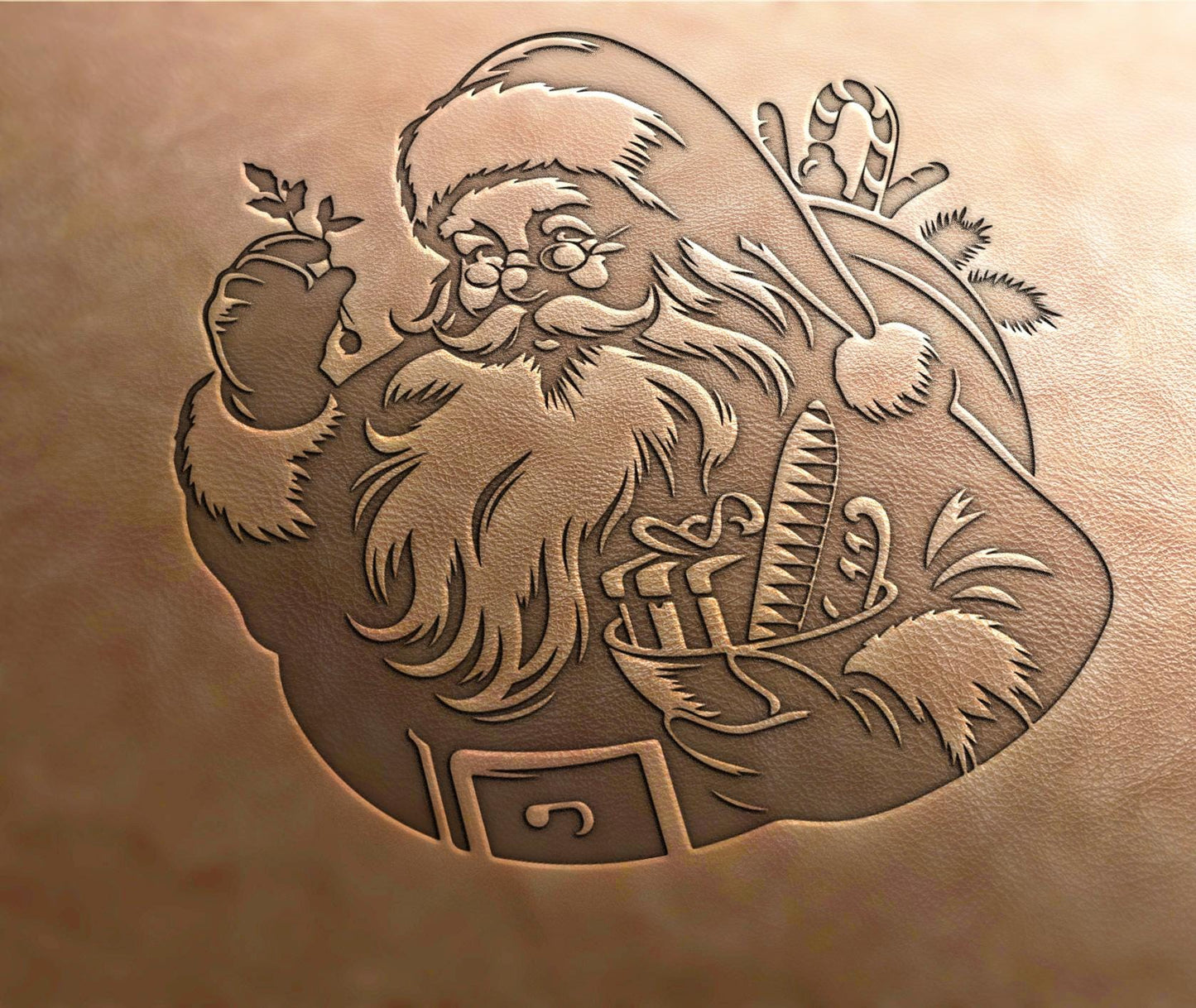 Leather Stamp : Santa - Delrin Material