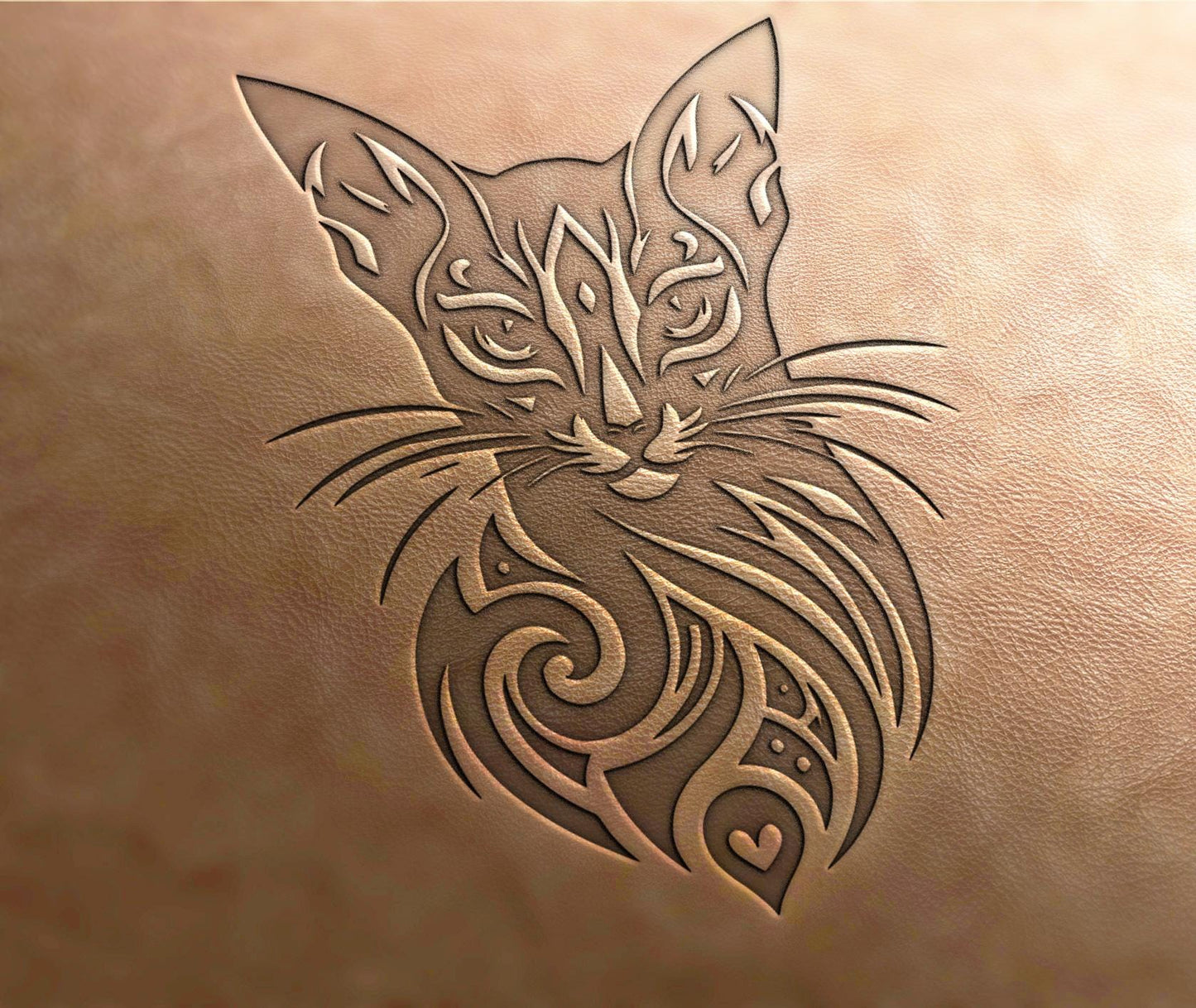 Leather Stamp : cat silhouette - Delrin Material