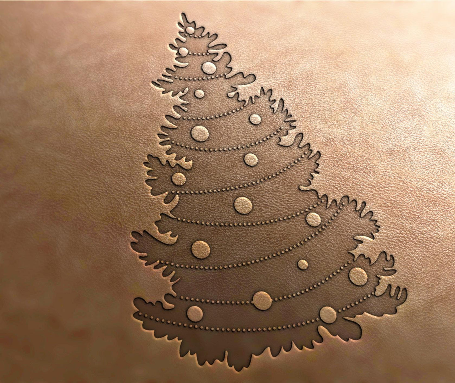 Leather Stamp : Santa stamp, Christmas tree - Delrin Material
