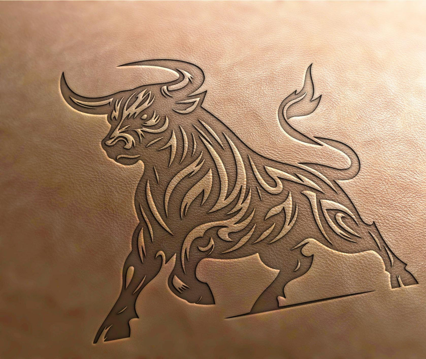 Leather Stamp : Angry Bull - Delrin Material