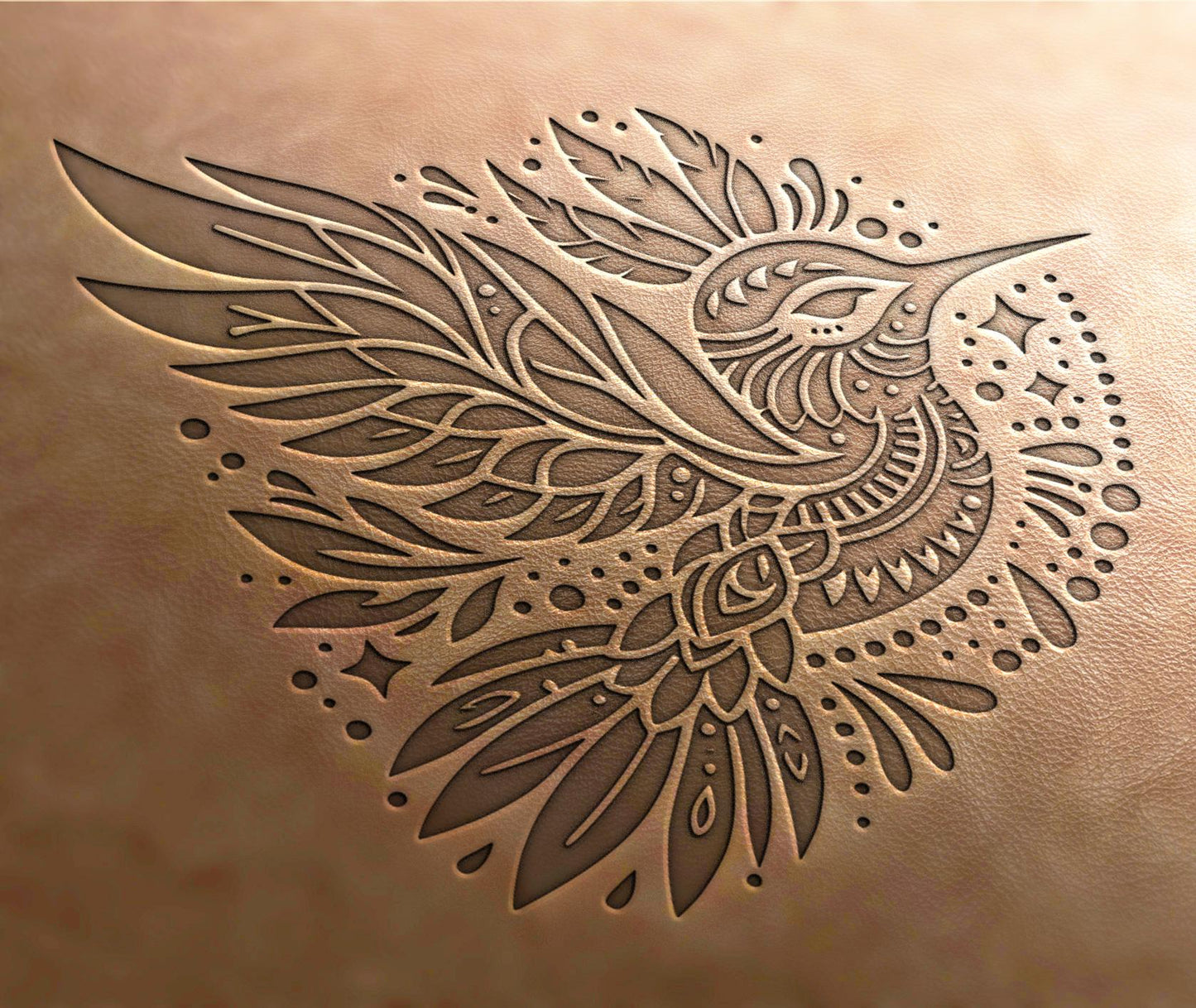 Leather Stamp (Delrin material): Hummingbird stamp, bird stamp,leather stamps, custom leather stamp, leather tools, craft tools, embossing