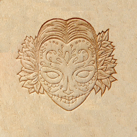 Leather Stamp: Candy mask 5cm x 4,51cm (196" x 1.77") - Delrin Material