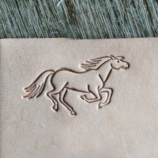 Leather stamp material, galloping horse - Delrin Material