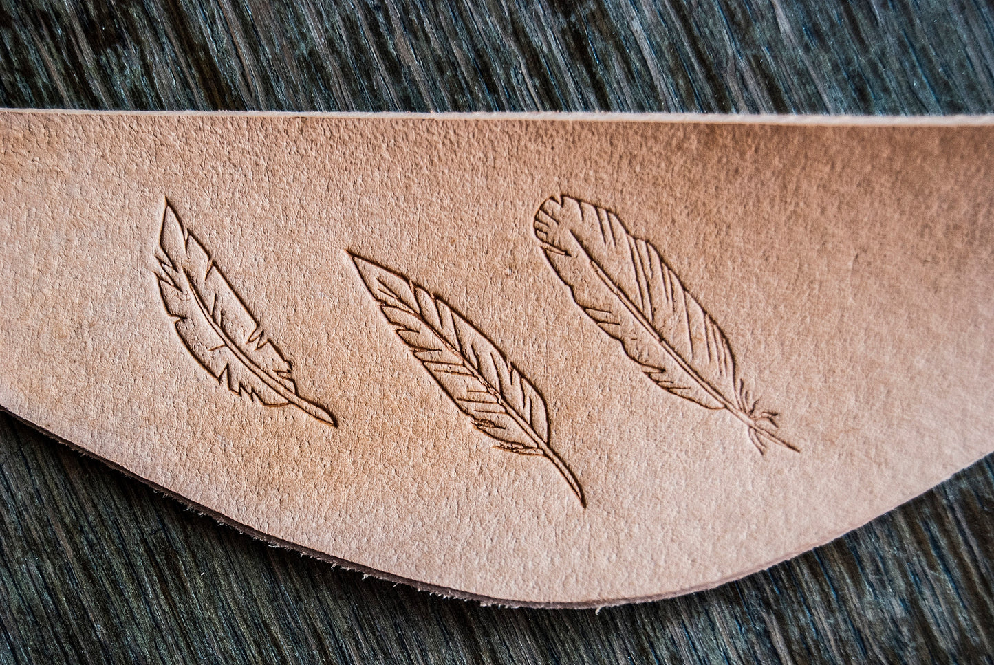 Delrin Leather Stamp: Set of 3 separate feathers