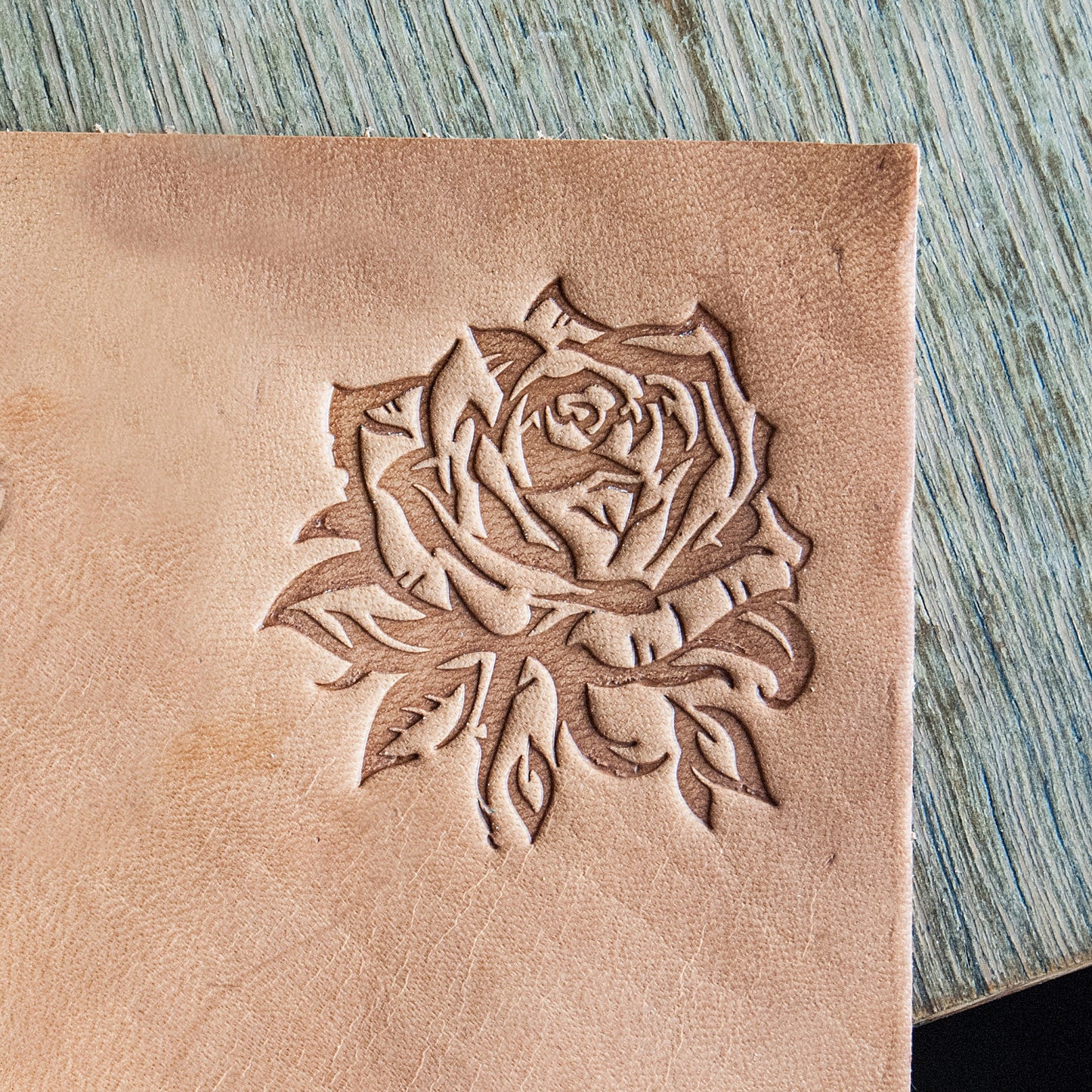 Leather Stamp: Rose 2 - Delrin Material