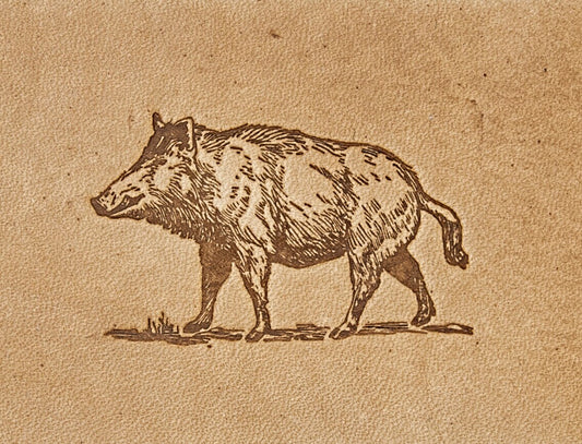 Leather Stamp: Boar 4 - Delrin Material