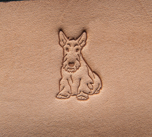 Leather Stamp Fox terrier dog - Delrin Material