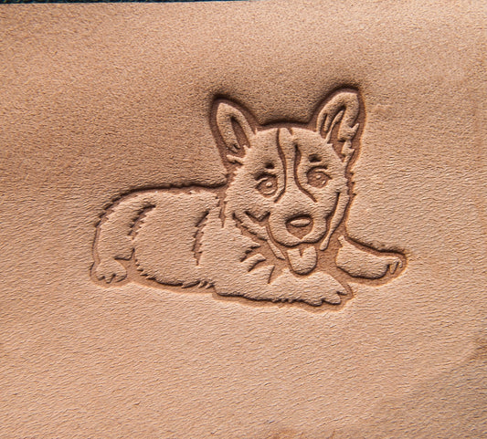 Leather Stamp Welsh corgi dog - Delrin Material