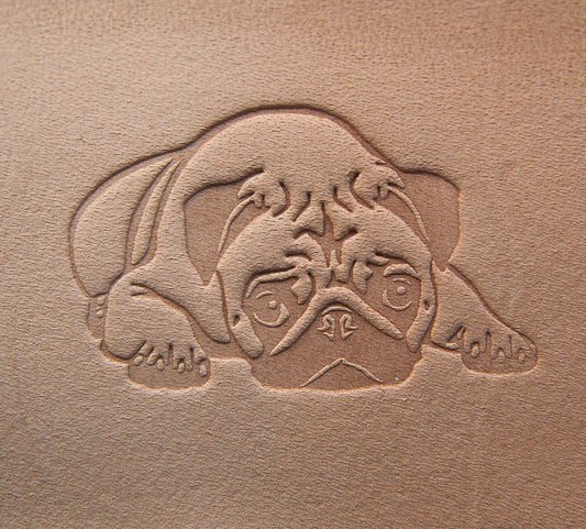 Leather Stamp : leather tool Mops 1 dog - Delrin Material