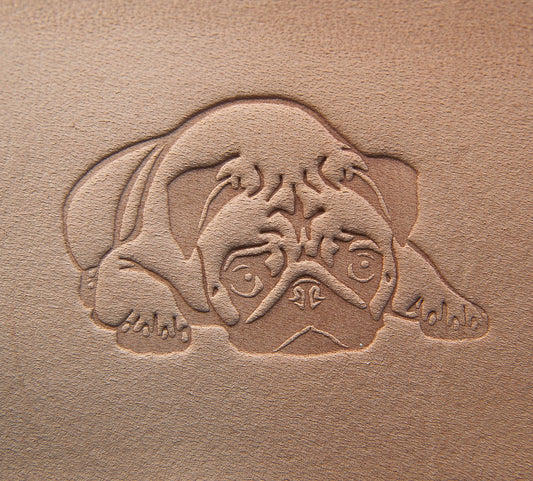 Leather Stamp leather tool Mops 1 dog - Delrin Material