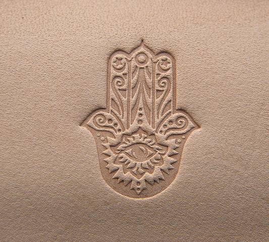 Leather Stamp Fatima's hand, hamsa, fatima hand - Delrin Material