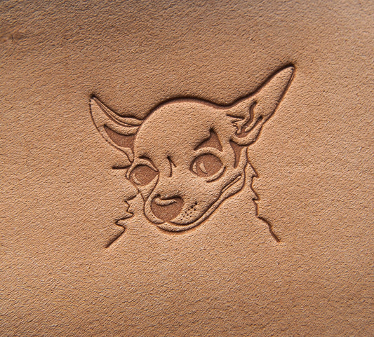 Leather Stamp: Chihuahua stamp 2 , dog stamp - Delrin Material