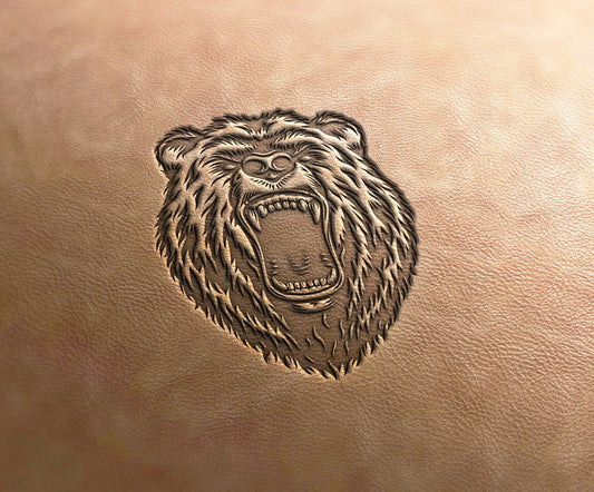 Leather Stamp, Bear stamp 3 - Delrin Material