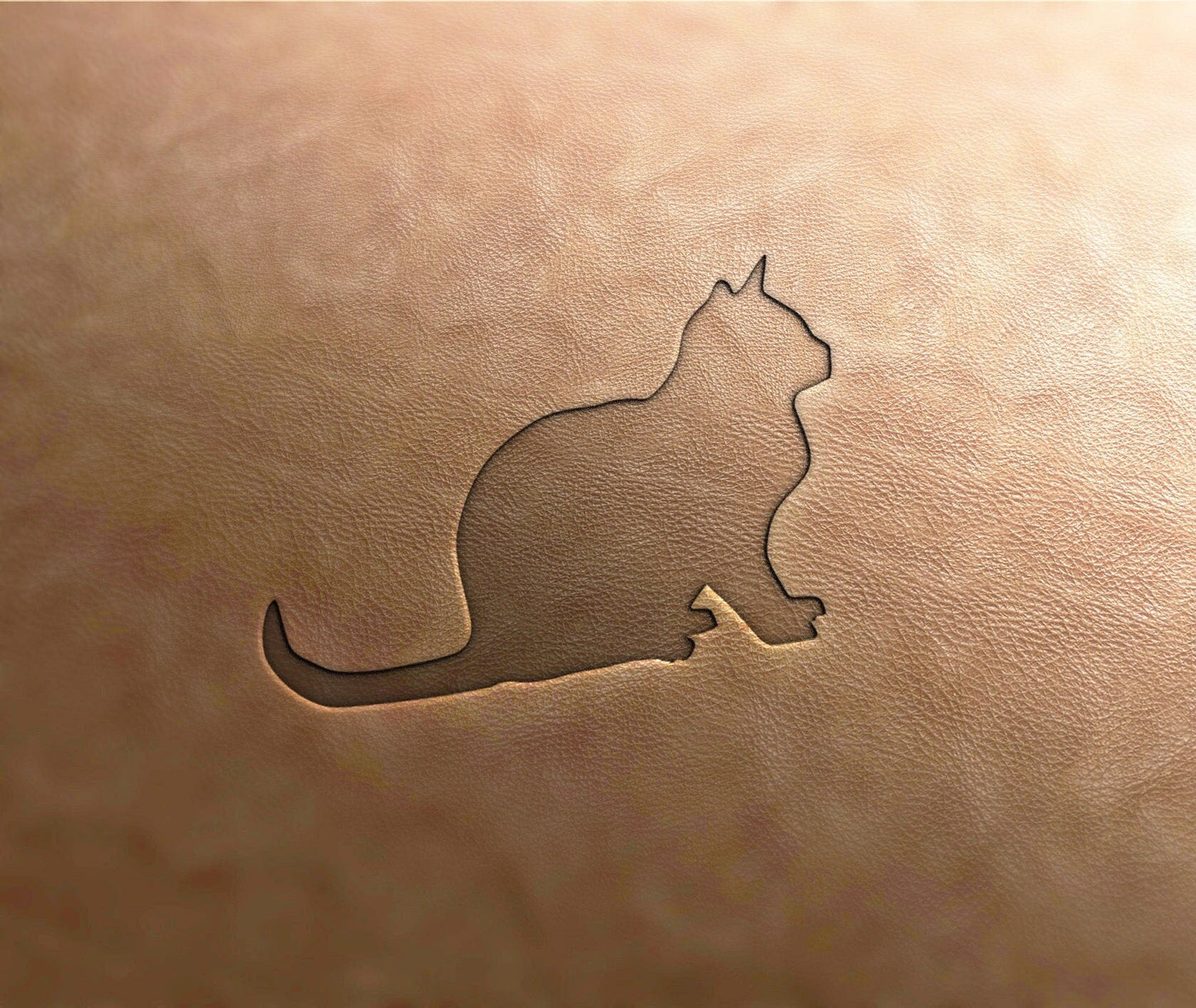 Leather Stamp cat silhouette 2 - Delrin Material