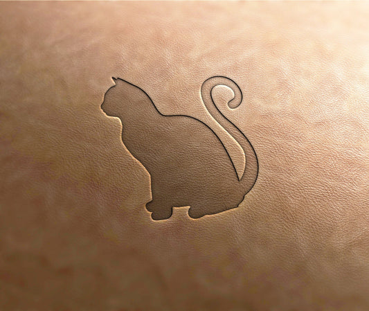 Leather Stamp : cat silhouette 3 - Delrin Material