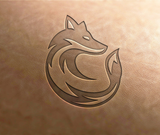 Leather Stamp round fox - Delrin material