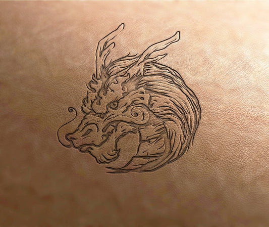 Leather Stamp , dragon stamp - Delrin Material