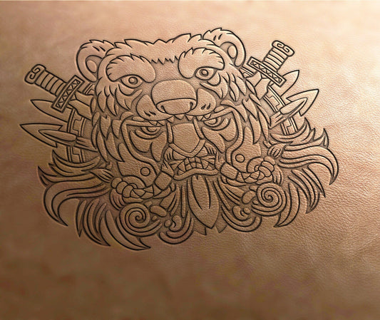 Leather Stamp , Celtic bear - Delrin Material