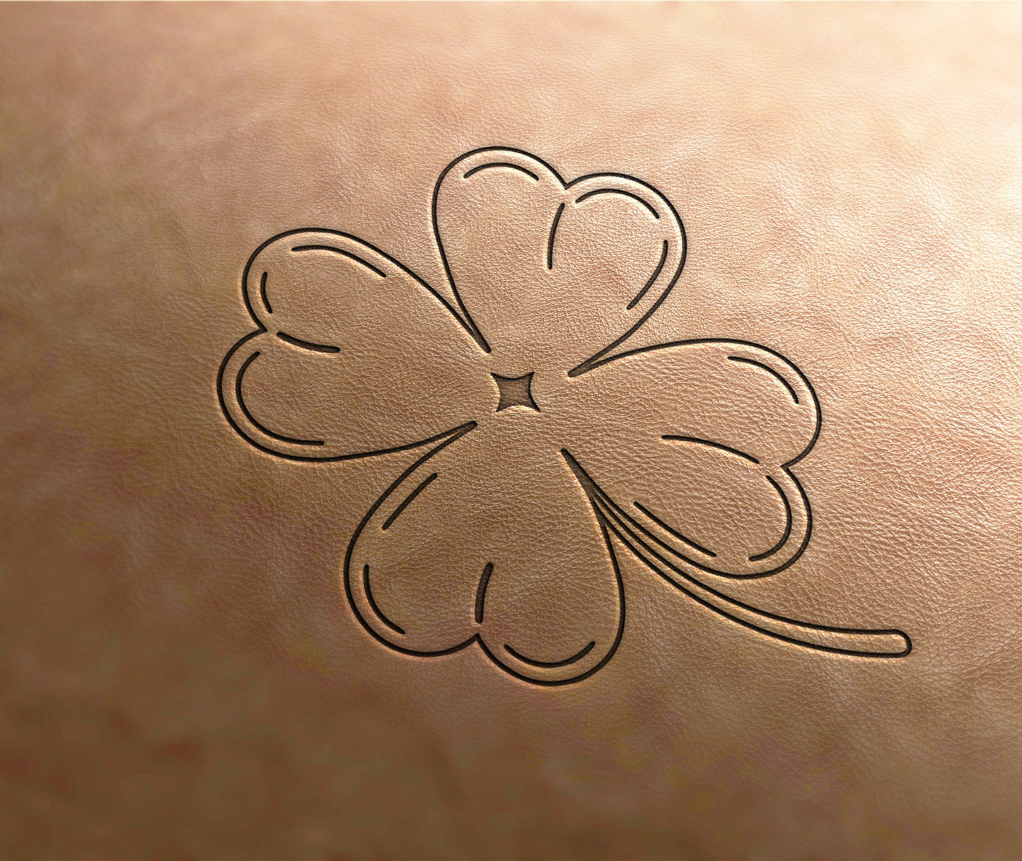 Leather Stamp : four Leaf Clover - Delrin Material