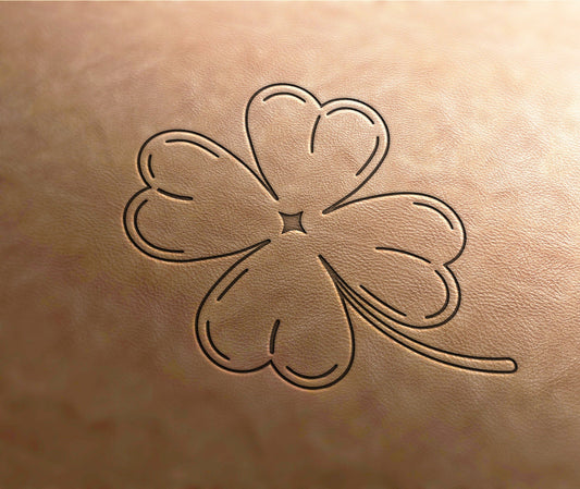 Leather Stamp : four Leaf Clover - Delrin Material
