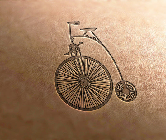Leather Stamp : Vintage bicycle - Delrin Material