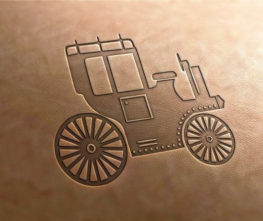 Leather Stamp : Vintage car - Delrin Material