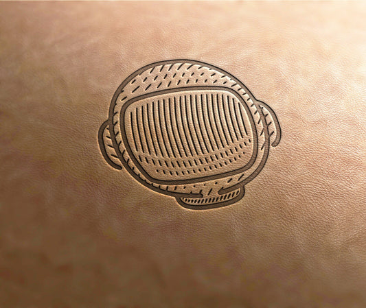 Leather Stamp : space helmet - Delrin Material