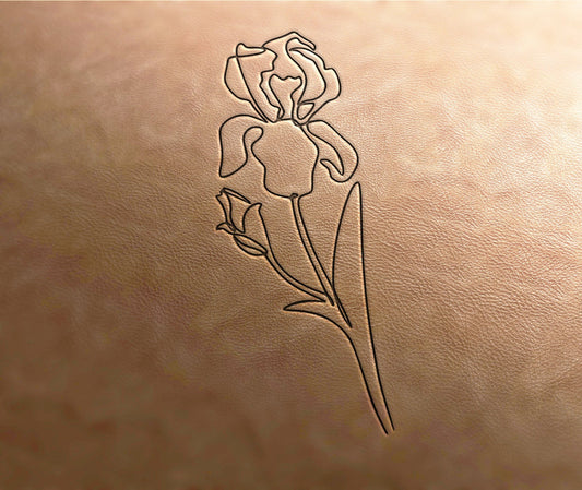 Leather Stamp : Linear flower stamp 4 - Delrin Material
