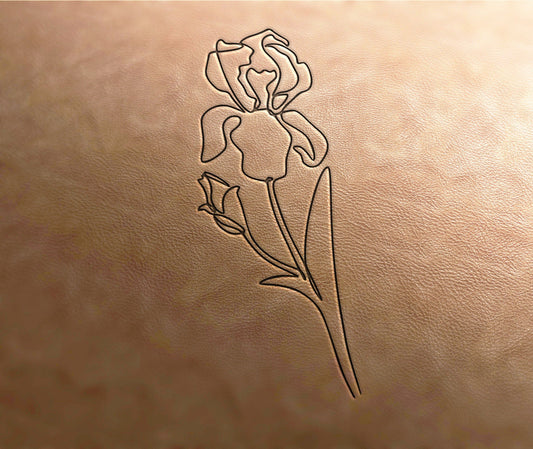 Leather Stamp (Delrin material) Linear flower stamp #4, leather stamps, custom leather stamp, leather tools, craft tools, embossing tools