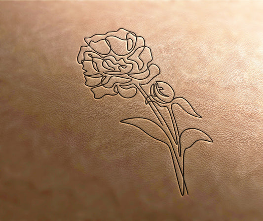 Leather Stamp (Delrin material) Flower peony stamp #8, leather stamps, custom leather stamp, leather tools, craft tools, embossing tools