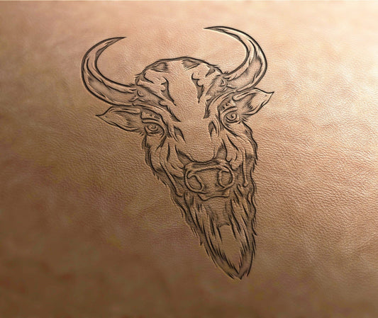 Leather Stamp , bison stamp - Delrin Material