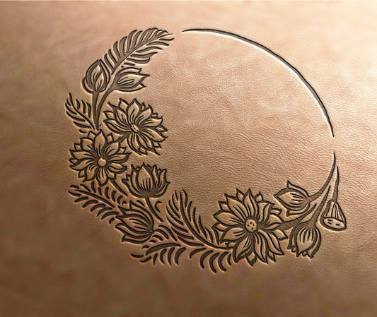 Leather Stamp (Delrin material) flower circle stamp #2, leather stamps, custom leather stamp, leather tools, craft tools, embossing tools
