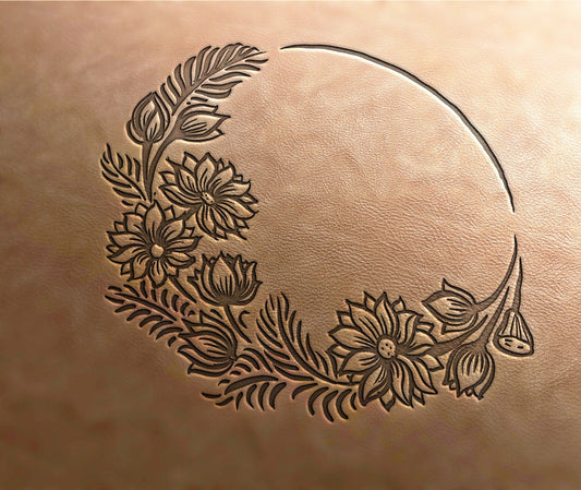 Leather Stamp flower circle - Delrin Material