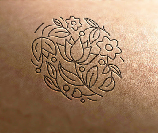 Leather Stamp (Delrin material) flower circle stamp #4, leather stamps, custom leather stamp, leather tools, craft tools, embossing tools