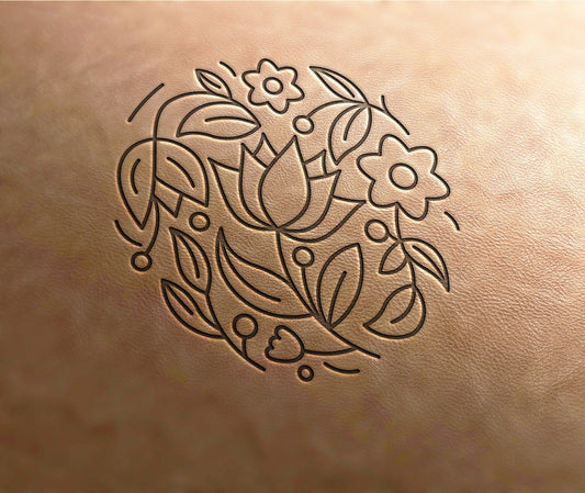 Leather Stamp flower circle stamp  4 - Delrin Material