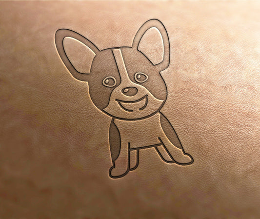 Leather Stamp : dog 4 - Delrin Material