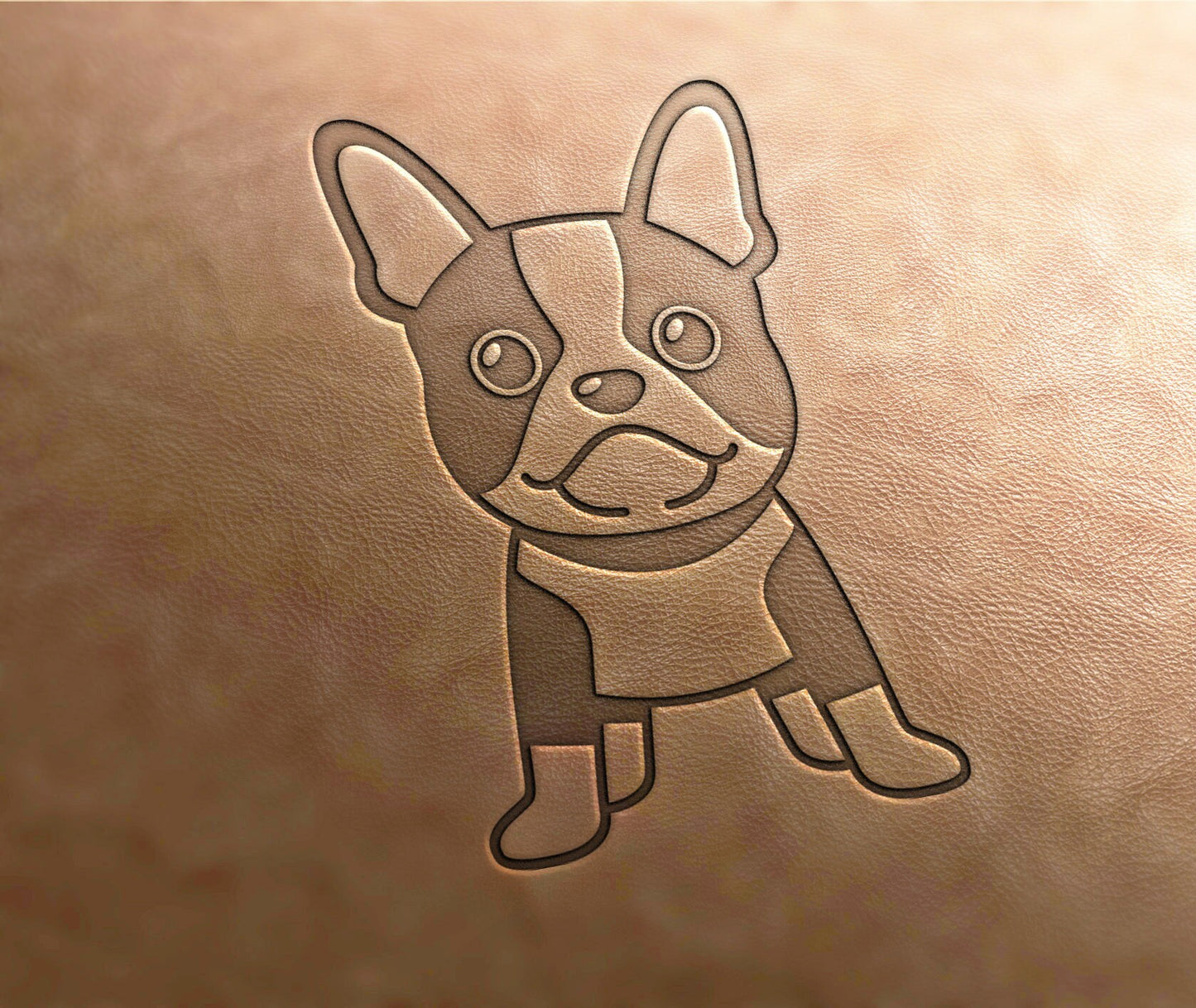Leather Stamp (Delrin material) dog stamp #12, Boston terrier stamp, leather stamps, custom leather stamp, leather tools,