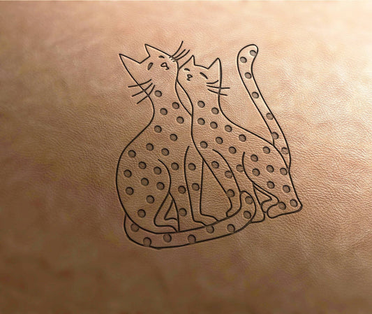 Leather Stamp : cats stamp, - Delrin Material