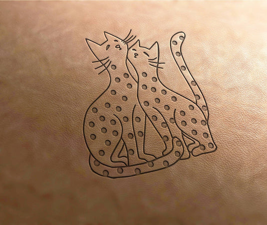 Leather Stamp , cats stamp - Delrin Material