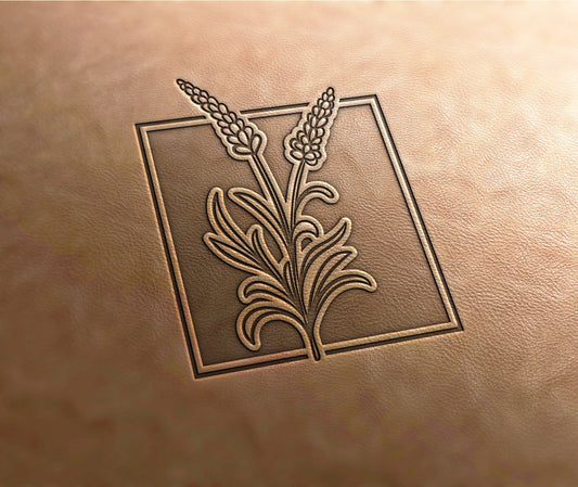 Leather Stamp : flower in frame stamp #6 - Delrin Material