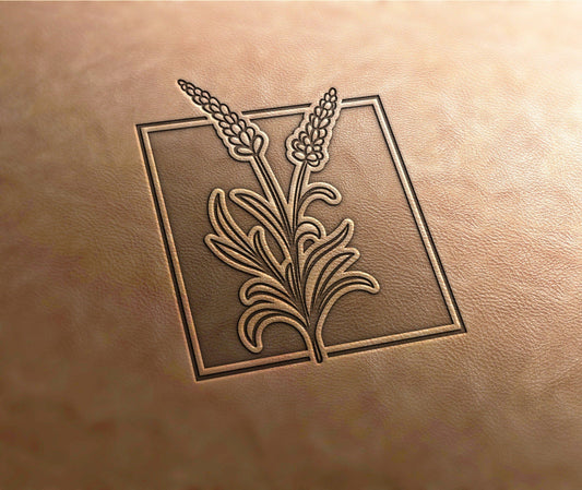 Leather Stamp flower in frame stamp 6 - Delrin Material