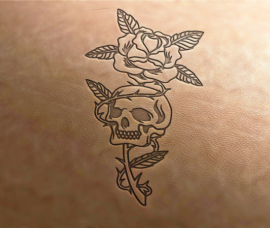 Leather Stamp skull stamp - Delrin Material