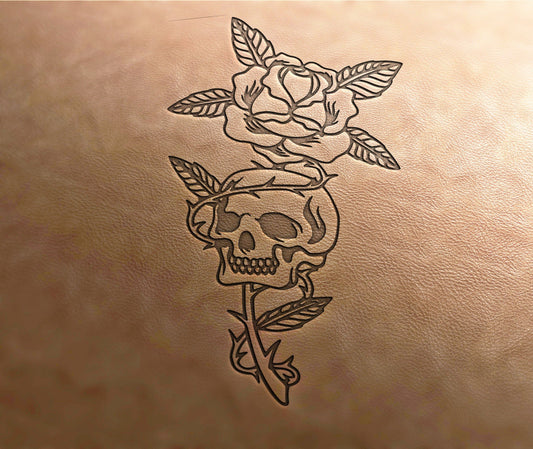 Leather Stamp (Delrin material) skull stamp, rose stamp, leather stamps, custom leather stamp, leather tools, craft tools, embossing tools