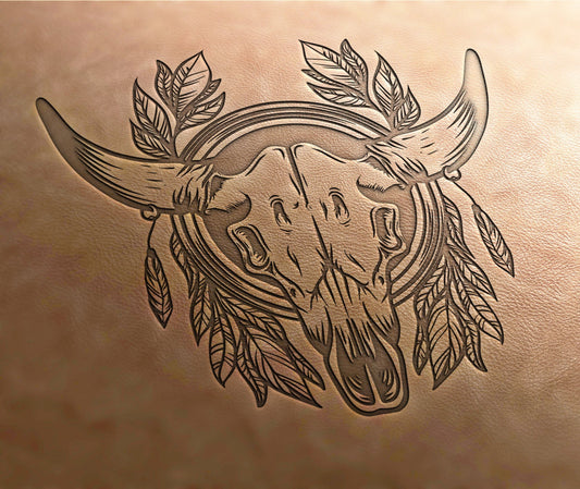 Leather Stamp, skull  - Delrin Material