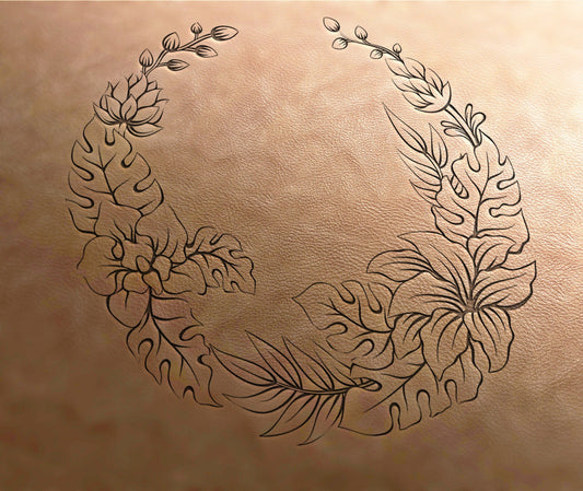Leather Stamp : flower circle stamp 4 - Delrin Material