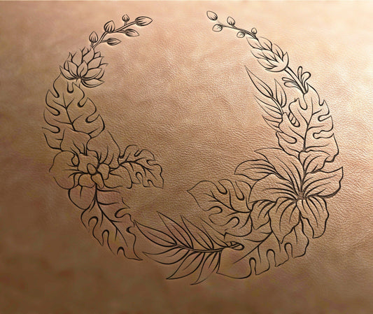 Leather Stamp flower circle stamp 4 - Delrin Material