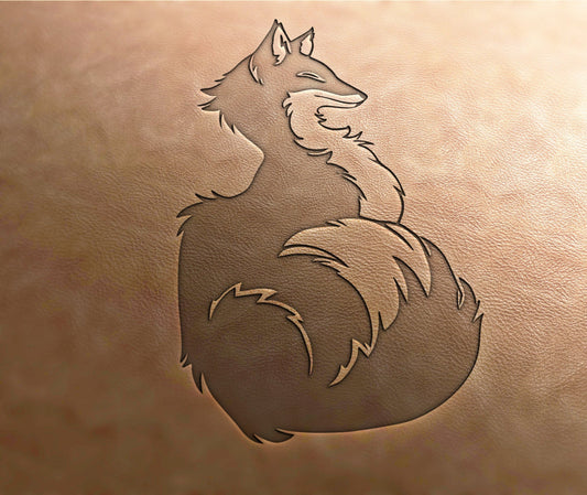 Leather Stamp fluffy fox - Delrin Material