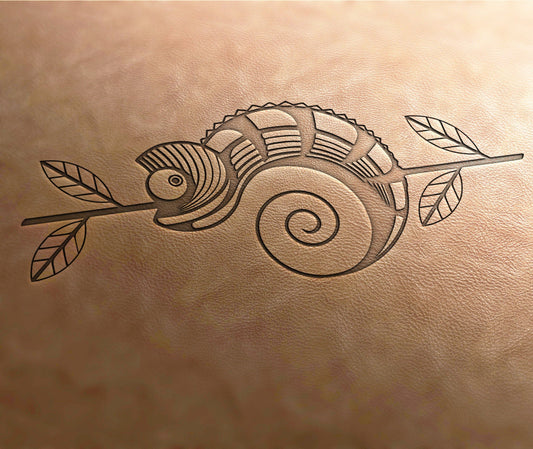 Leather Stamp (Delrin), chameleon stamp, linear stamp, geometric stamp, leather tool, leather tools, craft tools, custom leather stamp