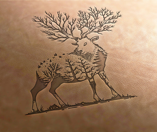 Leather Stamp (Delrin), deer stamp#8, landscape stamp, geometric stamp, leather tool, leather tools, craft tools, custom leather stamp