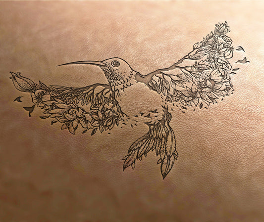 Leather Stamp : Hummingbird  - Delrin Material